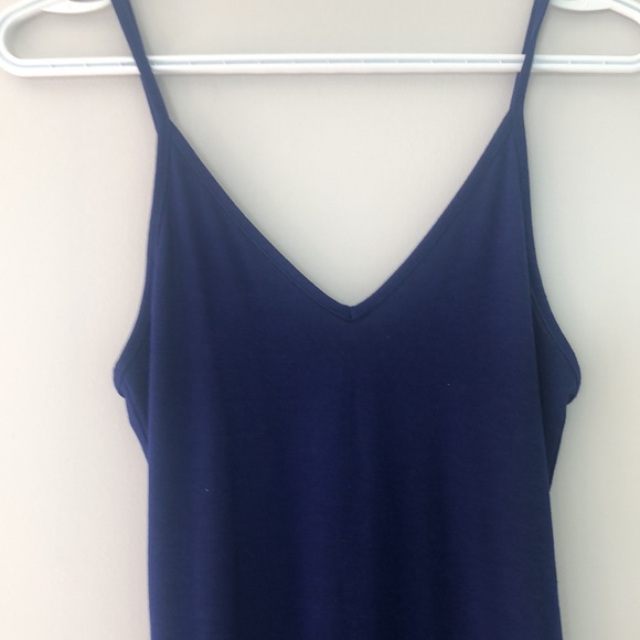 Royal Blue Small Maxi Dress with Slit - Picture 2 of 4